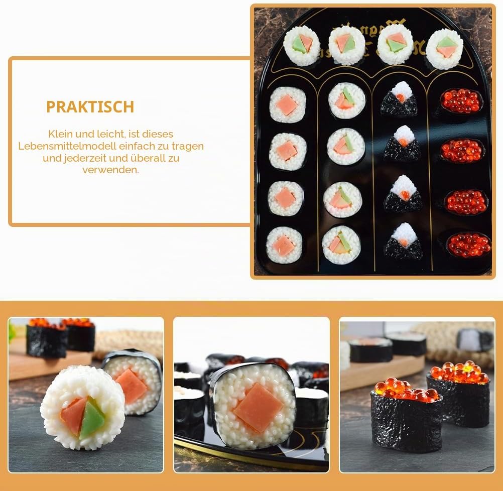 Garneck 12 STK Sushi-Simulation Puppenhaus Essen Miniatur Falsches Lachs-Sushi Künstliches Sashimi L