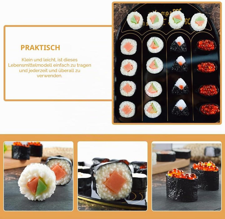 Garneck 12 STK Sushi-Simulation Puppenhaus Essen Miniatur Falsches Lachs-Sushi Künstliches Sashimi L