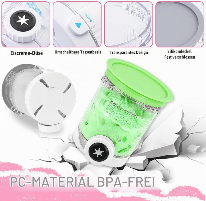 4 Stück Ninja Creami Behälter 480ml, BPA-frei &amp; Spülmaschinenfest, Kompatibel mit Ninja NC300/NC301/