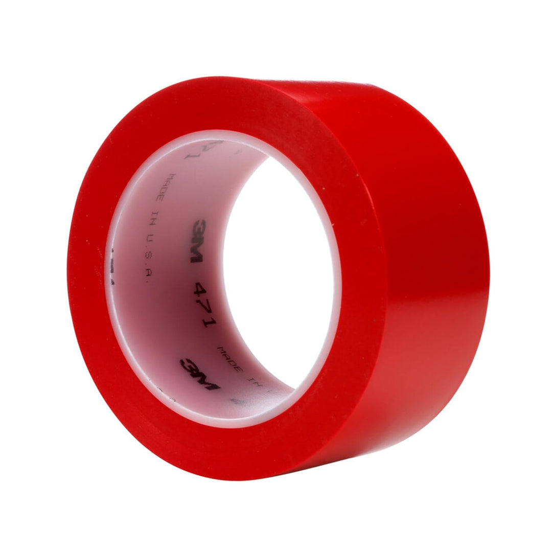 3M 471 Hochwertiges Weich-PVC-Klebeband, 50 mm x 33 m, Rot (24-er Pack) Markierungsband, Hochwertig