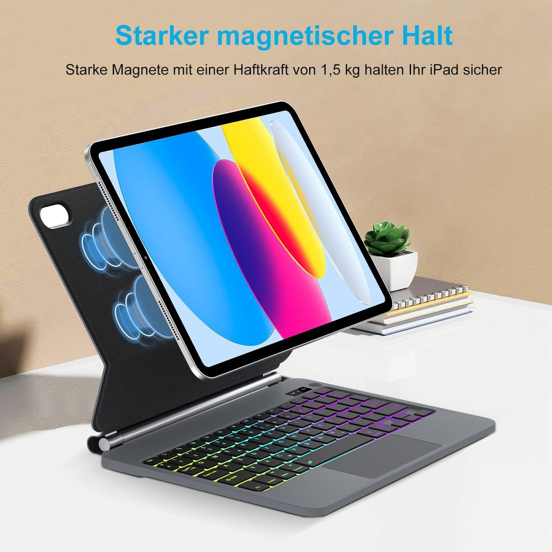 JADEMALL Magic Keyboard for iPad 10 Generation 10,9 Zoll,11 Generation 2025 A16 11 Zoll - Deutsches