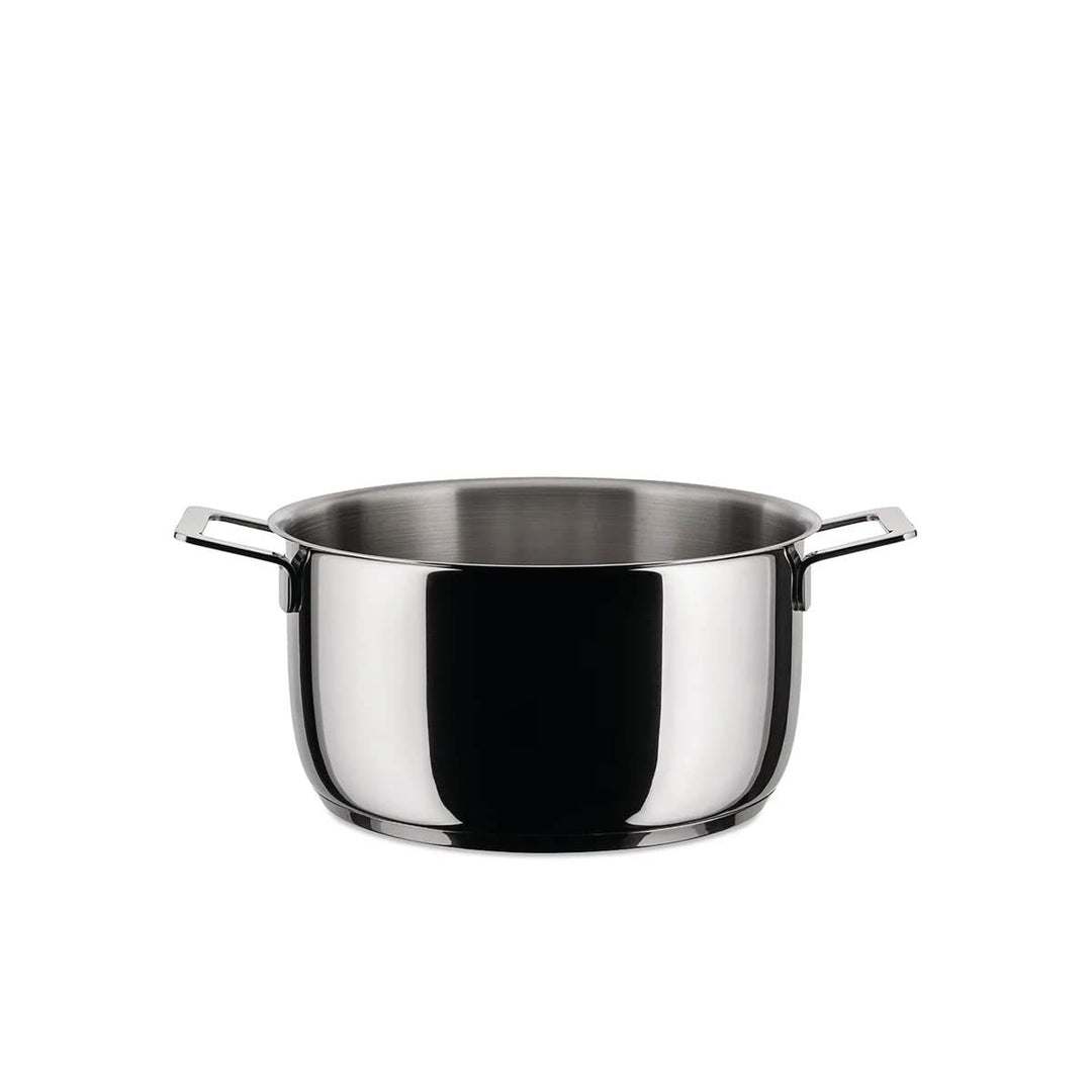 Alessi "POTS&PANS" Kasserolle mit zwei Griffen aus Edelstahl, 8 x 27.5 x 11.5 cm Silber 8 x 27.5 x 1