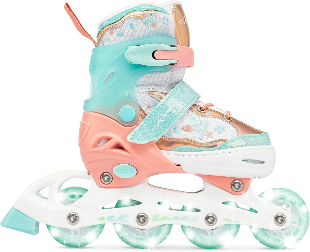 RAVEN 4in1 Inline Skates Triskates Rollschuhe Schlittschuhe Inliner für Kinder Mädchen verstellbar 2