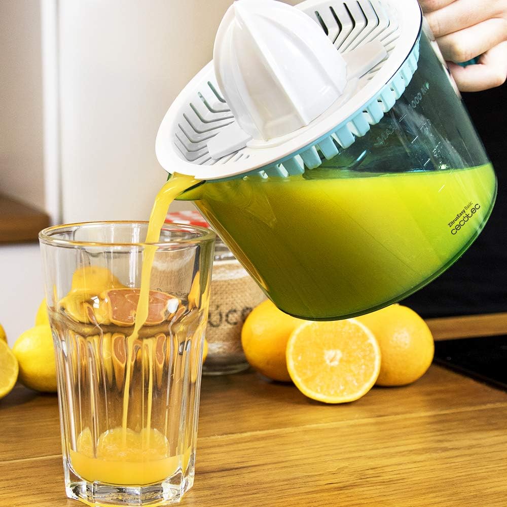 Cecotec elektrische Zitrusentsafter ZitrusEasy - Leistung 40 W, 1 Liter Kanne, BPA Free, doppelte Dr