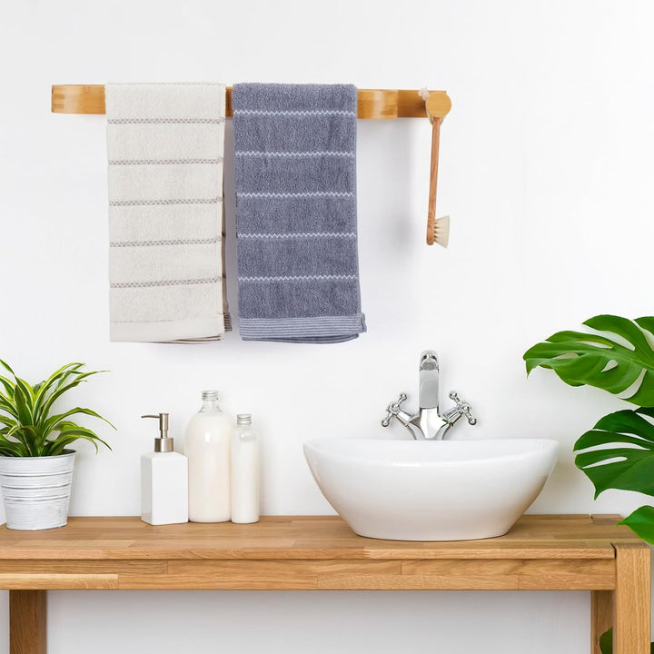 Handtuchhalter 40 cm, Bambus Handtuchstange Ohne Bohren, Handtuchregal Selbstklebend, Gästehandtuchh