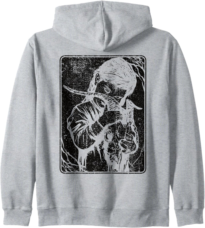 Backprint Black Satanic Okkult Art Evil 666 Antichrist Goth Kapuzenjacke