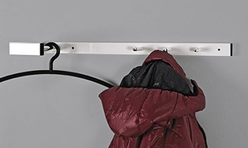 HAKU Möbel Wandgarderobe, Metall, chrom-weiss, B 4 x T 20 x H 70 cm, Chrom-weiss