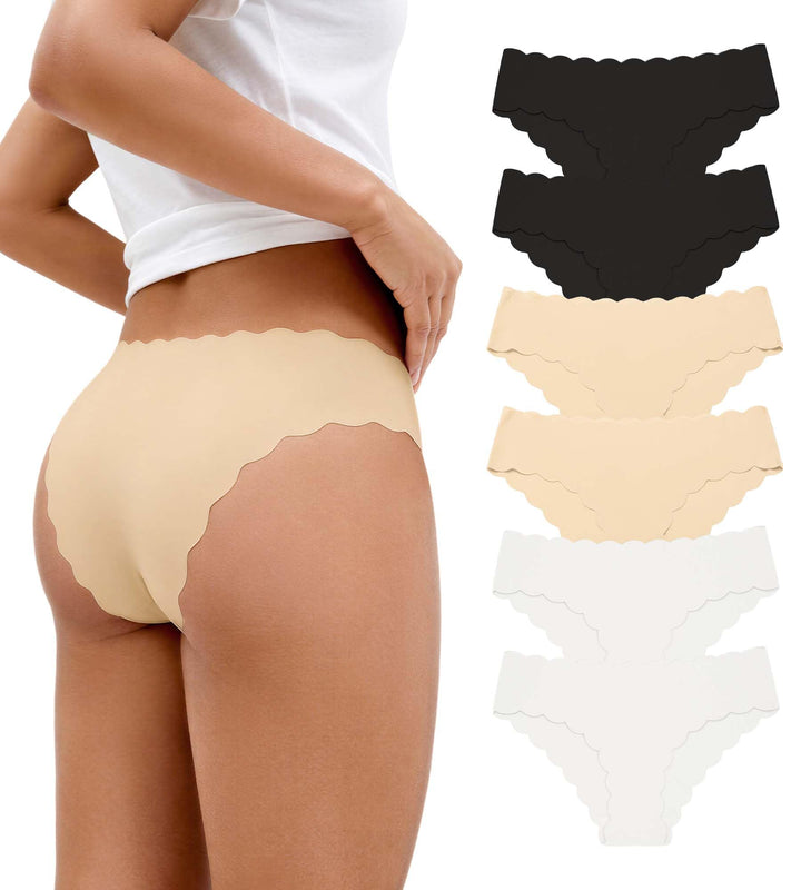 SHARICCA Damen Unterwäsche Nahtlos Slips Stretch Hipster Brazilian Slips Unsichtbar Weich Höschen Pa