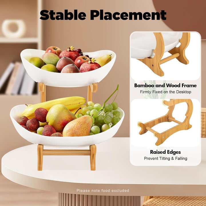 Obst Etagere Keramik Obstschale mit 2 Etagen Keramik Obstteller 2 Ebenen ObstEtagere Obstschale Etag
