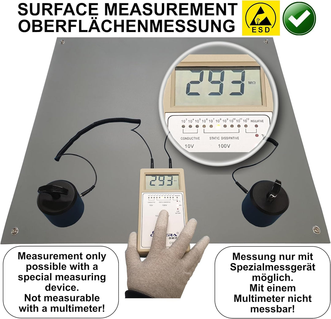 Minadax 80 x 60cm Antistatik ESD Computer Matte Tischmatte „Premiumqualität“ + Anschlusskabel 80x60