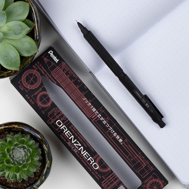 Pentel PP3005-A ORENZNERO Druckbleistift mit automatischem Minenvorschub, bruchsichere Mine, schwarz