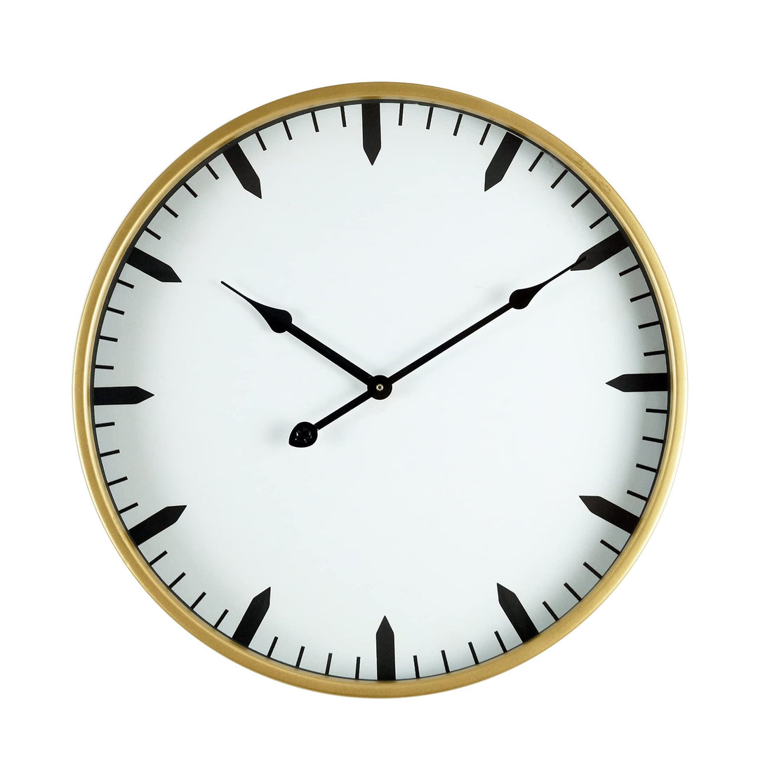 Rebecca Mobili Wanduhr, Moderne Wanduhren, MDF, Metall, Glas, Rund, Für Küche und Wohnzimmer. Durchm