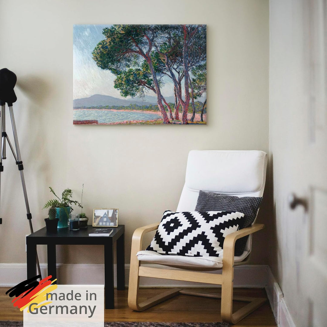 ARTland Leinwandbilder Wandbild Bild auf Leinwand 80x60 cm Wanddeko Landschaften Bäume See Der Stran