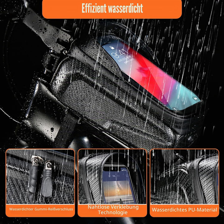 Fahrrad Rahmentasche für Smartphone, Lenker Handytasche mit Design Ladeanschlusses, Rahmen Lenkertas