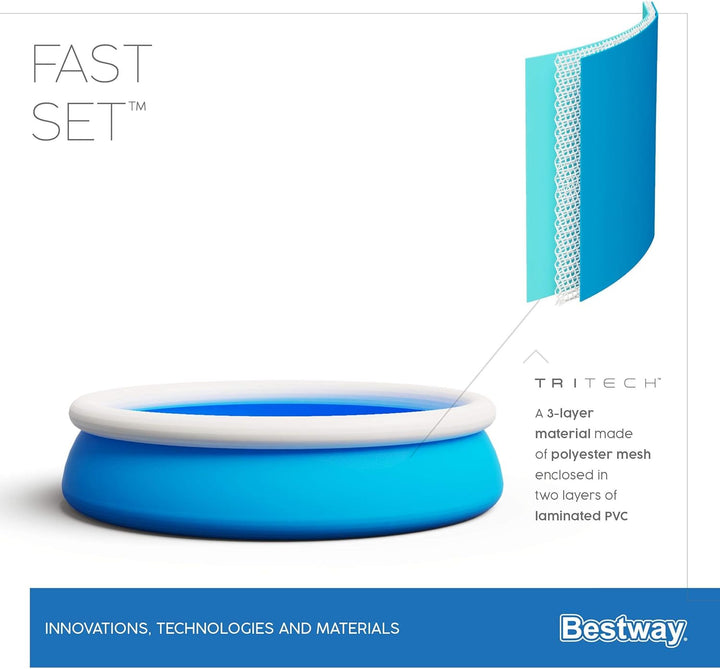 BESTWAY Fast Set Pool Set 457x122 cm, mit Filterpumpe und Zubehör 457 x 122 cm, 457 x 122 cm