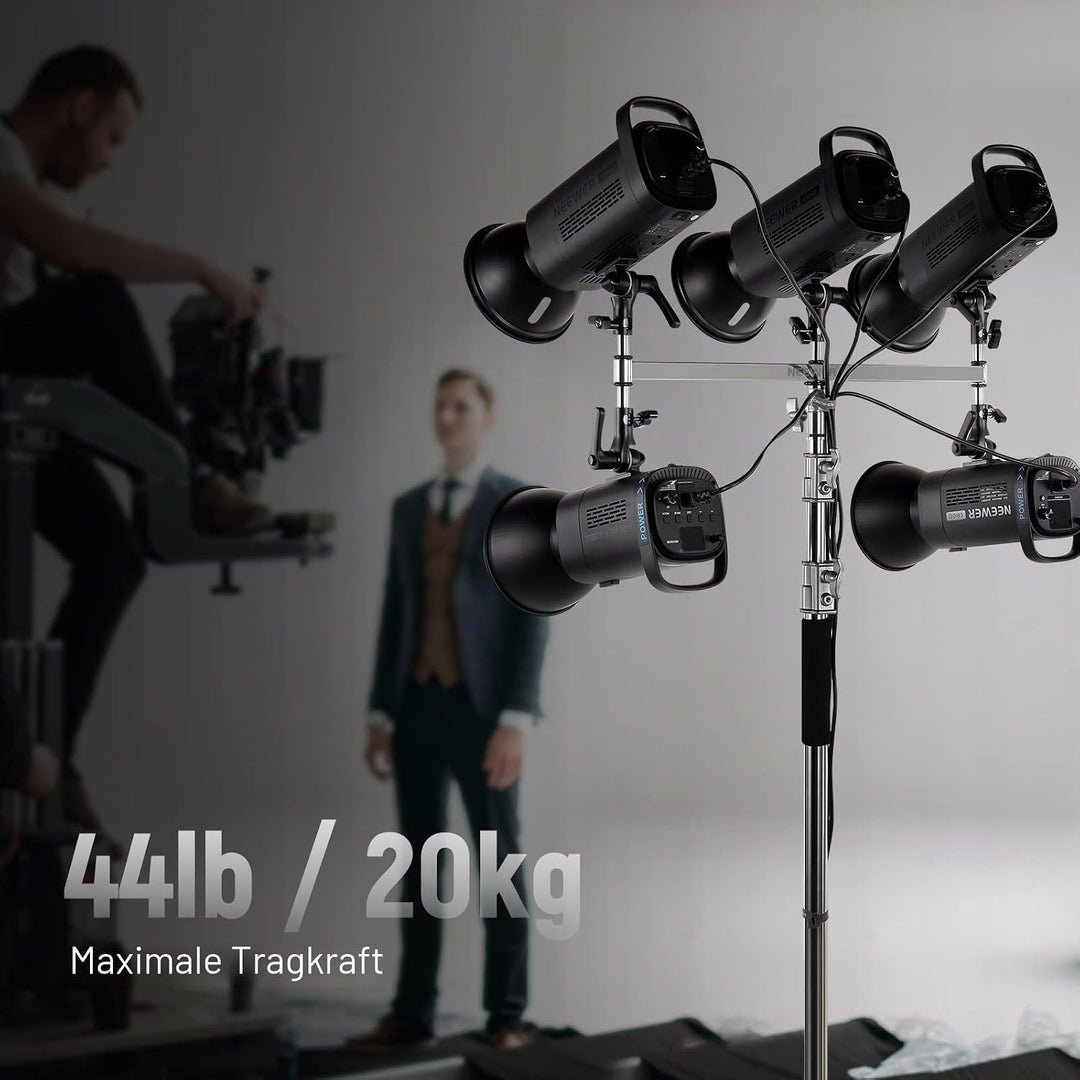 NEEWER klein Galgenarm mit Dreifach Kopf Adapter für C Stand/Lichtstativ, fünf 5/8" Mini Stiften, fü