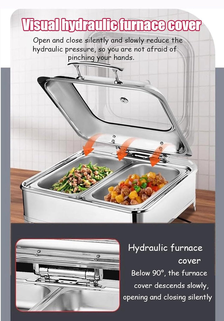 Speisenwärmer für Partys Buffets, 9L Chafing Dish Warmhaltebehälter mit Temperatureinstellung Per Dr