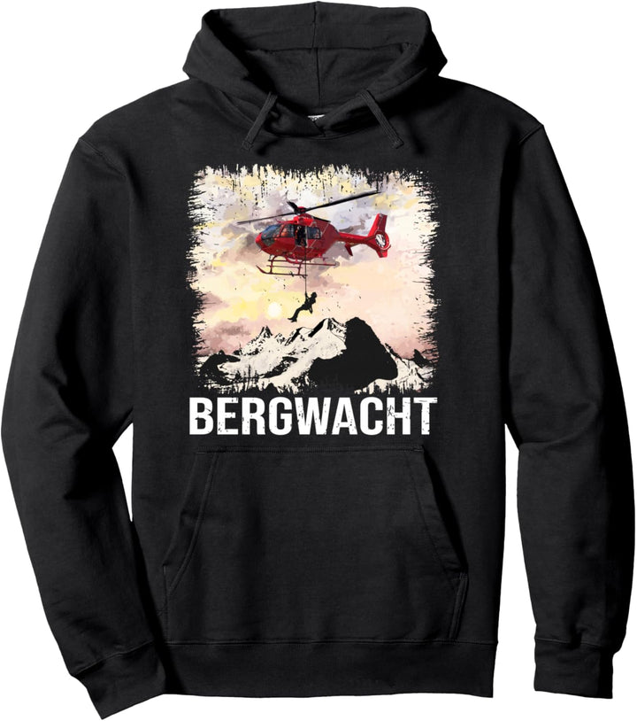 Bergwacht Bergrettung Alpine Hubschrauber Rettung Design Pullover Hoodie