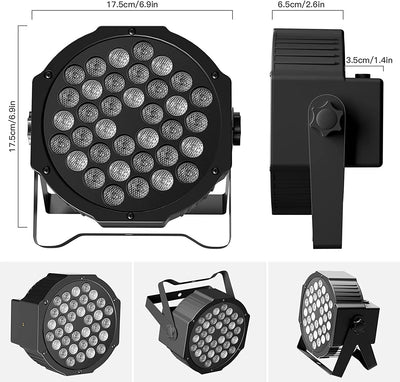 DELIBANG RGB LED Par Scheinwerfer, 4PCS 36 LED Strahler DMX512 mit Fernbedienung und Sound-Aktivieru