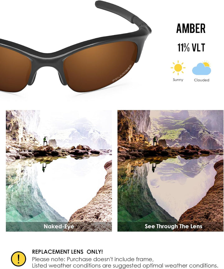 BlazerBuck Anti-salz Polarisierte Ersatzgläser für Oakley Half Jacket Bernstein Polarisiert, Bernste
