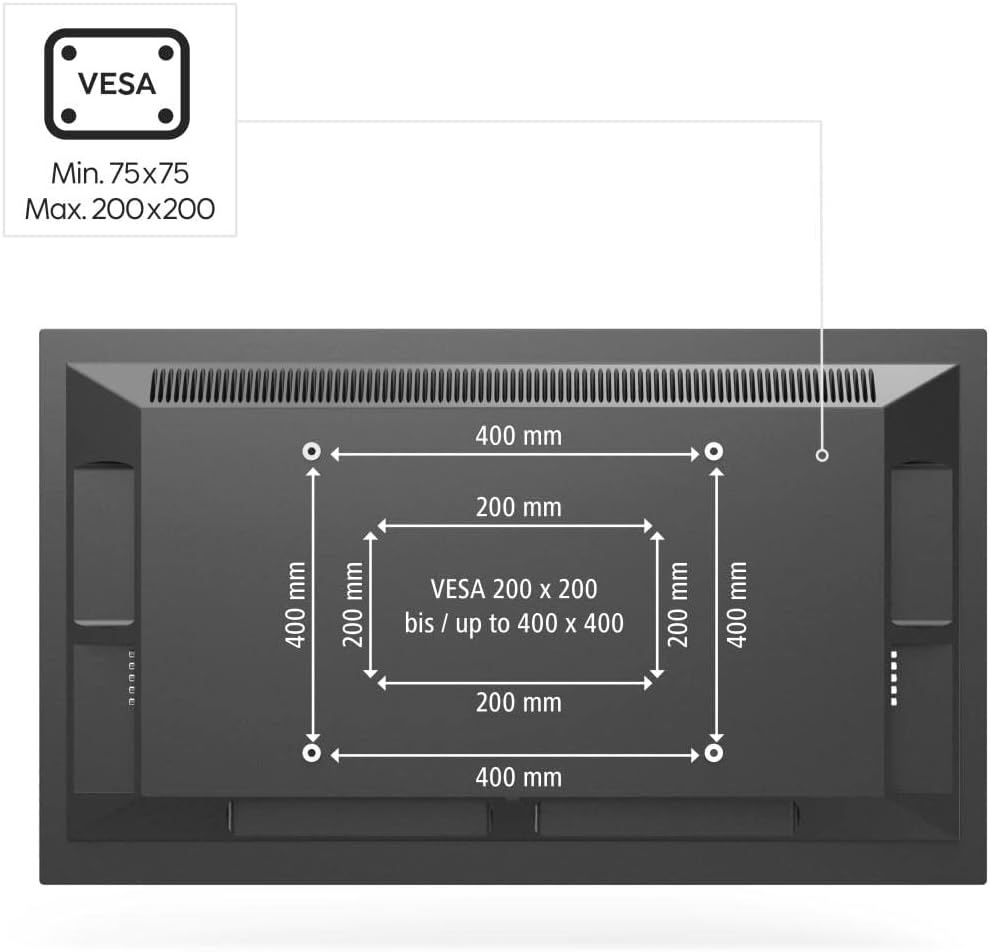 Hama Deckenhalterung für Fernseher 46 Zoll bis 19 Zoll (TV Deckenhalterung bis 20kg, Deckenhalterung