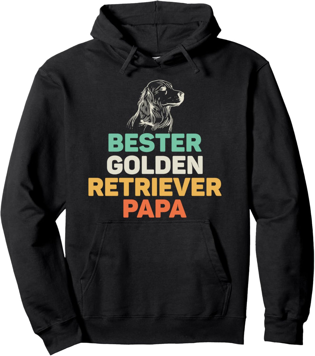 Golden Retriever Papa Vater Dad Lustig Pullover Hoodie