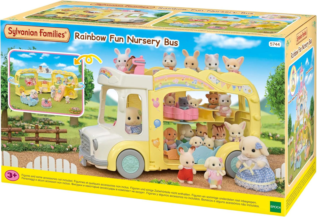 Sylvanian Families - 5744 Erlebniskindergarten Bus Regenbogen - Puppen Spielset