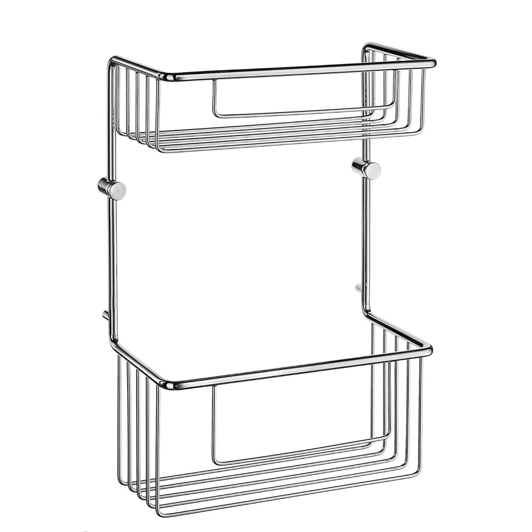 Smedbo Seifenkorb gerade 2 Ebenen, Chrom poliert DK1031 Sideline Basic, silber, 12 x 22,6 x 37,4 cm