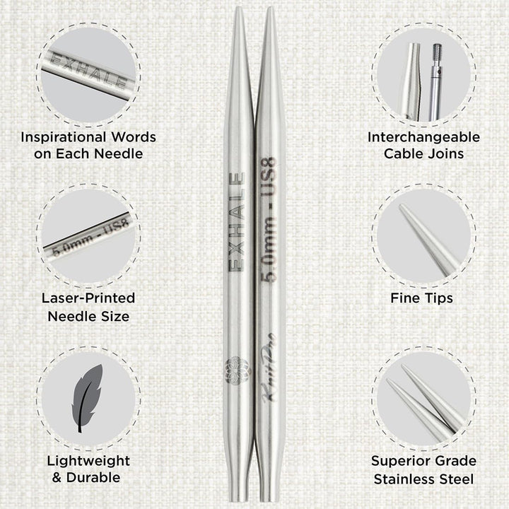 KNITPRO KnitPro auswechselbare Gratitude (13 cm, 312,00 mm) Lace-Nadel-Set 1 Set, K36301, Einheitsgr