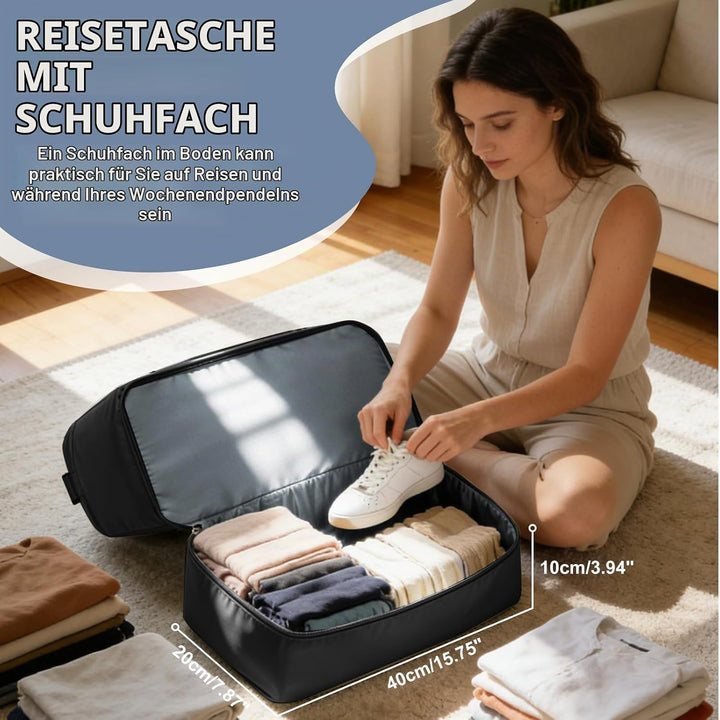 SEAFEW Reisetasche 24L, 40x30x20 Ryanair Handgepäck Tasche für Flugzeug Weekender Sporttasche Damen