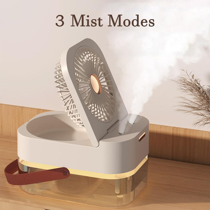 Ankrs Befeuchtungsventilatoren Tragbarer Ventilator Luftbefeuchter 2L, Ultra leise Tischventilator m