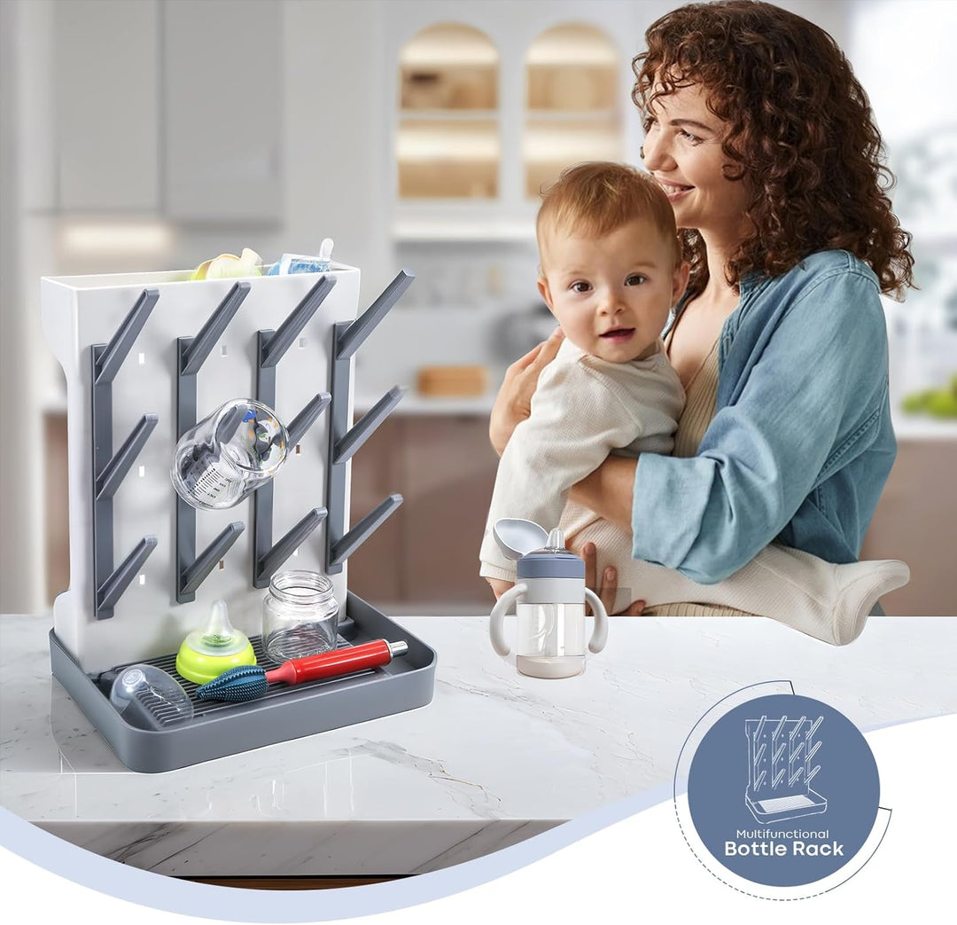 MeCids Baby Flasche Trockner Rack, vertikale stehende Trockenständer Babyflaschenr, Platzsparende Ba