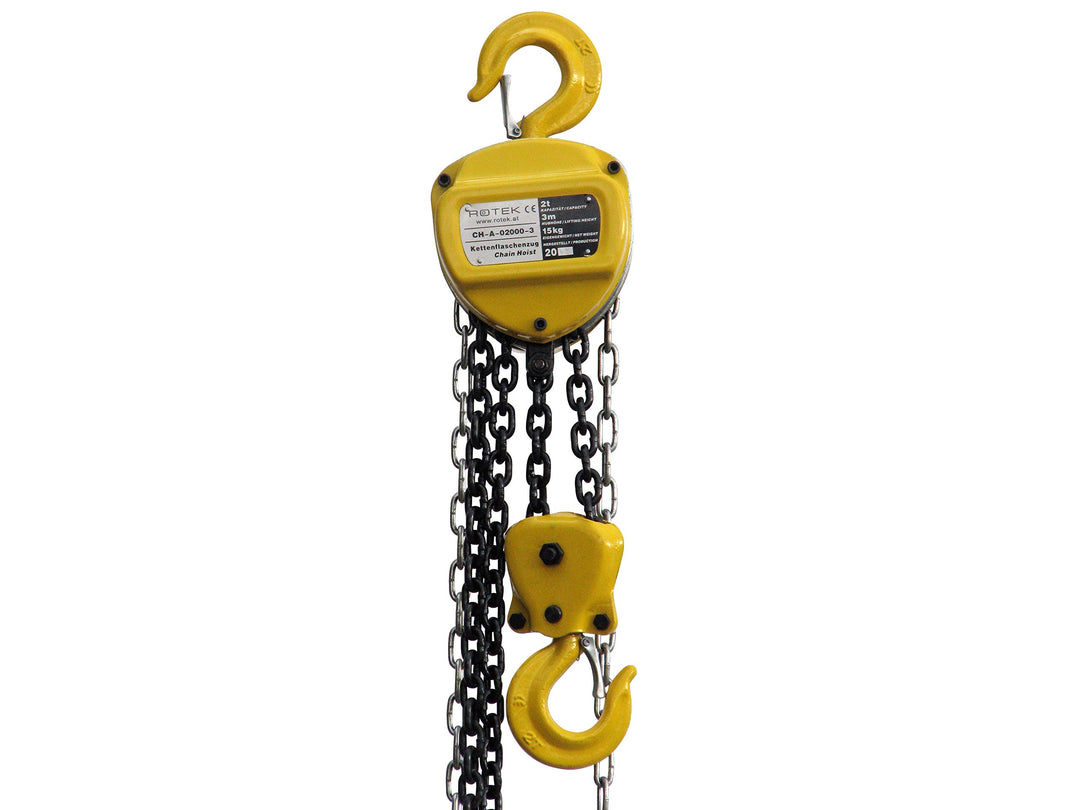 ROTEK Kettenflaschenzug 2t Kapazität, 3m Einsatzhöhe, CH-A-02000-03 02 Tonnen / 03m, 02 Tonnen / 03m