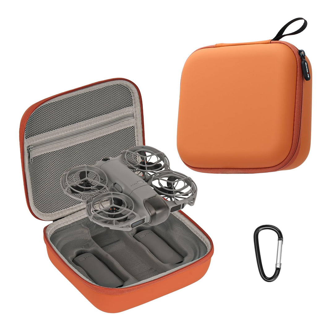 Schutzhülle für DJI Neo 2 Drohne, tragbare Hülle, Aufbewahrungsbox, Transportbox, Orange, 19 x 17.3