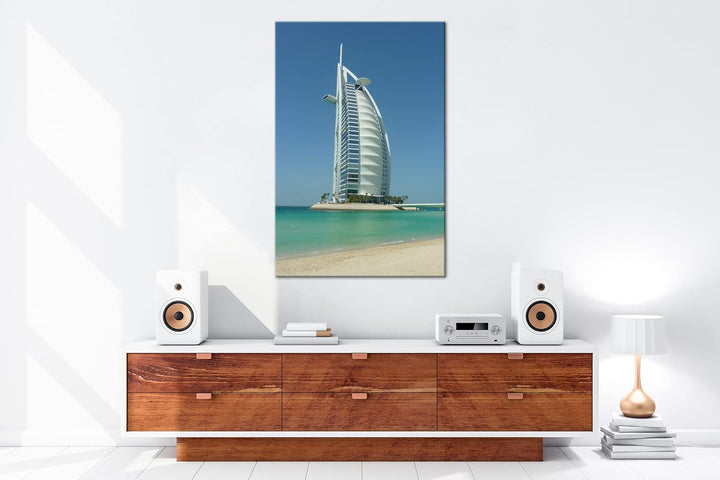 deyoli gigantisches Gebäude in Dubai im Format: 80x60 als Leinwandbild, Motiv fertig gerahmt auf Ech