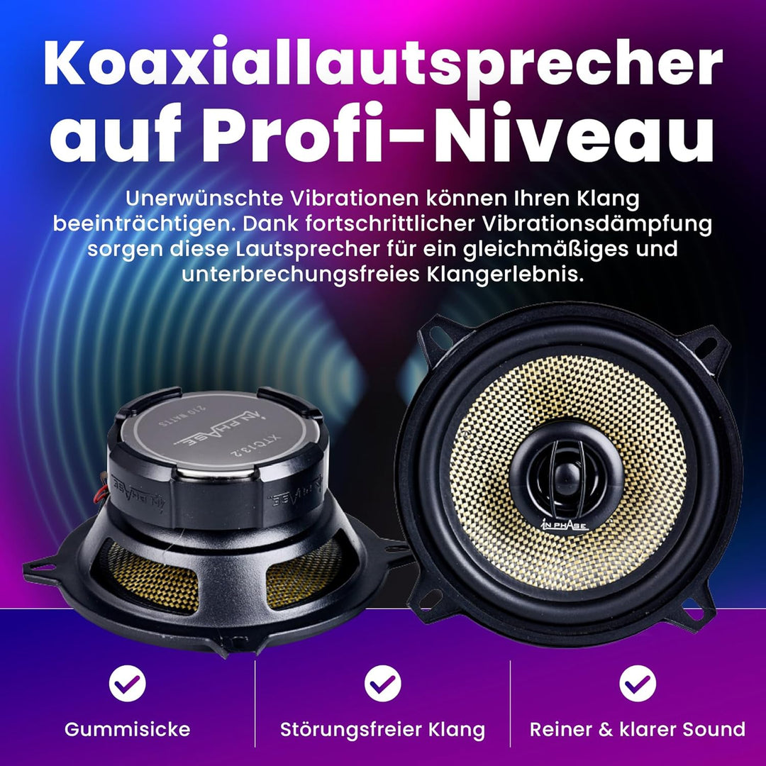 In Phase XTC13, 2 Koaxial Lautsprecher System 210 W Spitzenleistung Richtungsbezogene Hochtöner XTC1