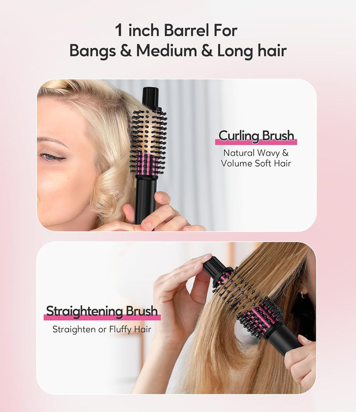 FARERY Mini Thermal Brush Heizbare Rundbürste 25mm für Locken & Volumen, Ideal für kurzes bis mittel