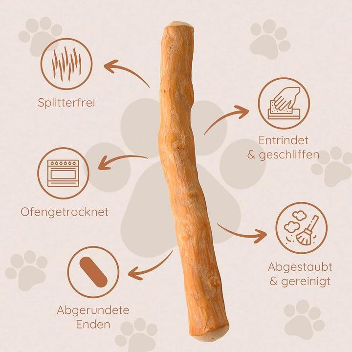 Wildfang® 3 Kaustab Hund aus Kaffeeholz (Grösse XS) – Kauspielzeug für Welpen &amp; kleine Hunde < 15 kg