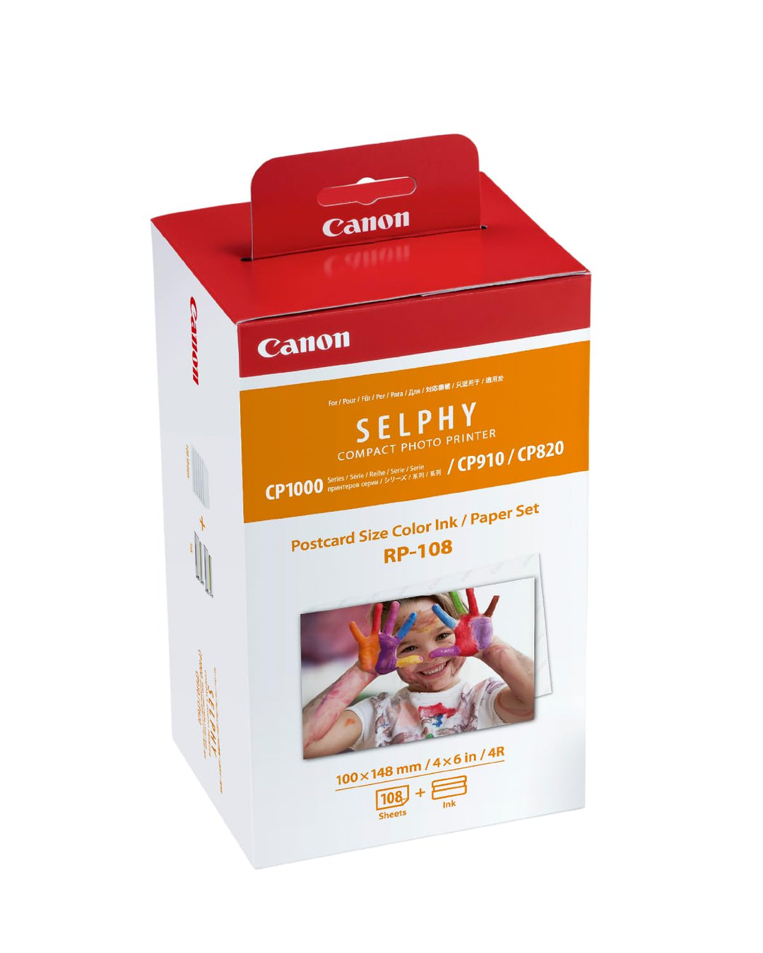 Canon RP-108 Original Farbband/Papierset Postkartengrösse 10x15cm für SELPHY CP-Drucker (108 Blatt,