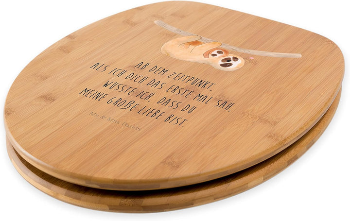 Mr. & Mrs. Panda Motiv WC Sitz Faultier mit Kind - Geschenk, Mutter, Baby, Klodeckel, Klobrille, Toi