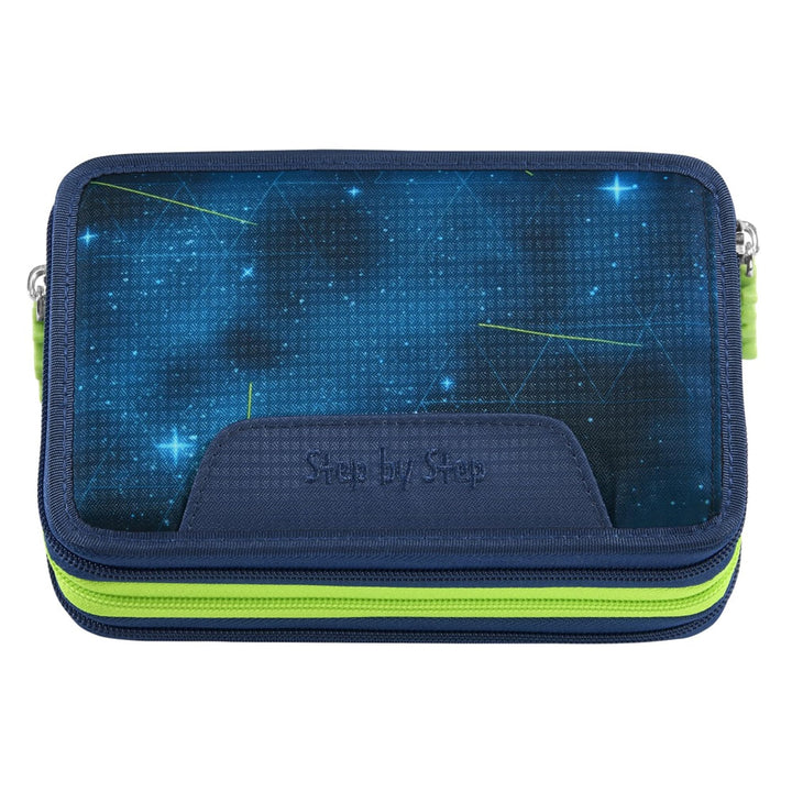 Step by Step XXL-Mäppchen „Starship Galactus“ 43-teilig, blau, Raumschiff-Design, mit Schreibutensil
