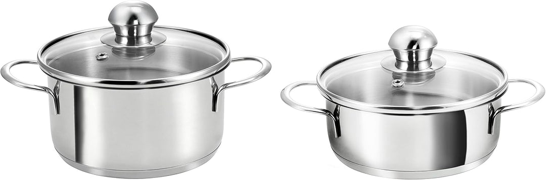 Kopf Mini Topfset Parvus (Edelstahl, 2-teilig, 14 + 14 cm, inkl. Glasdeckel, Induktion)