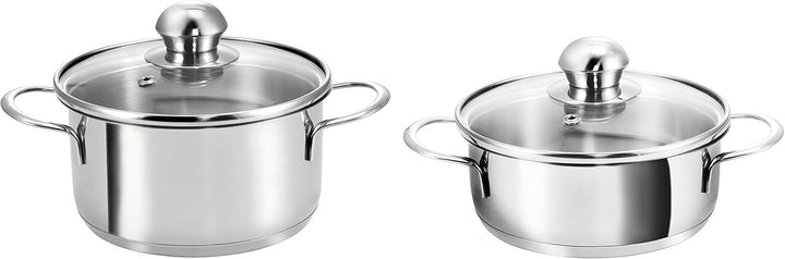 Kopf Mini Topfset Parvus (Edelstahl, 2-teilig, 14 + 14 cm, inkl. Glasdeckel, Induktion)