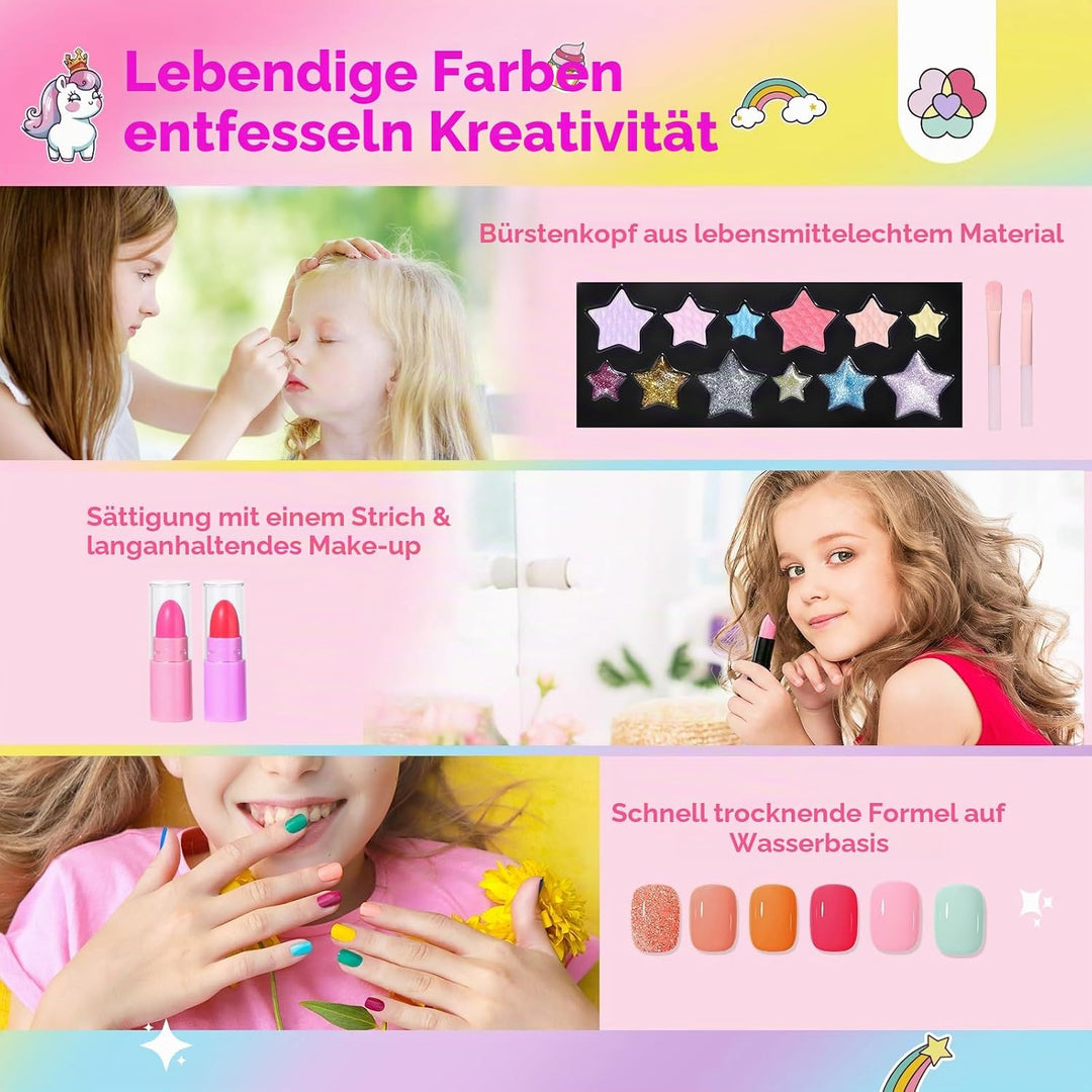 SAVILAND Kinderschminke Set Mädchen Schminkkoffer: All-in-1 Kreativ Kinder Make Up Set Waschbar Schm