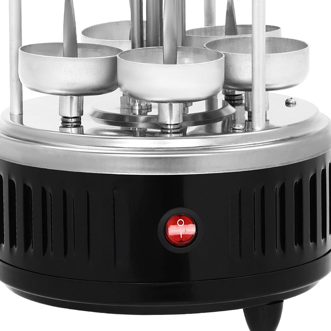 Vertikaler Edelstah Elektrogrill, 1000W Dönergrill für Zuhause Rundgrill Dönerspiess mit 5 Spiessen,