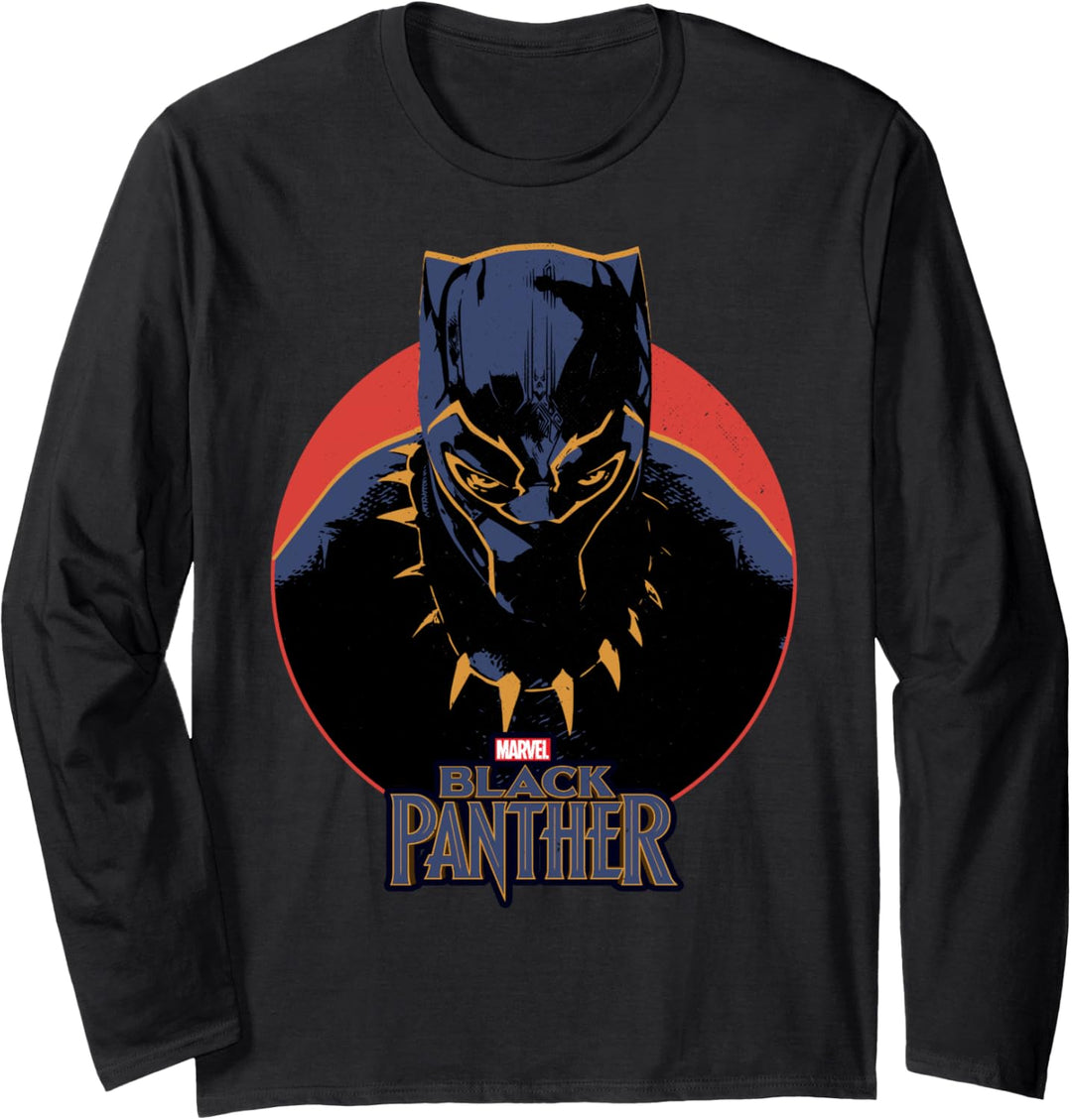 Marvel Black Panther Red Circle Portrait Langarmshirt