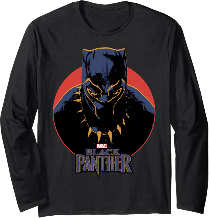 Marvel Black Panther Red Circle Portrait Langarmshirt
