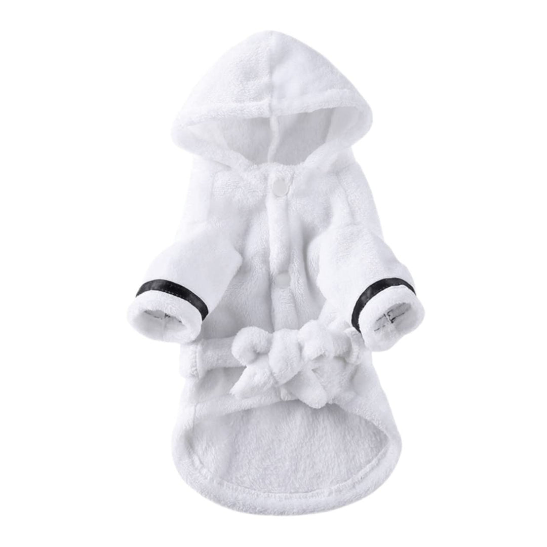 UPKOCH Hundebademantel aus Polyester für Kleine Hunde Saugfähig und Schnell Trocknend Weiss mit Bequ