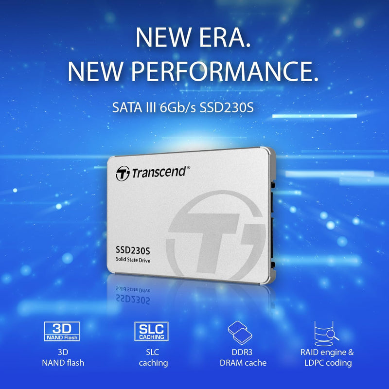 Transcend 256GB SATA III 6Gb/s interne 2.5” SSD (HDD) für Aufrüstung von Desktop-PCs, Laptops, Noteb