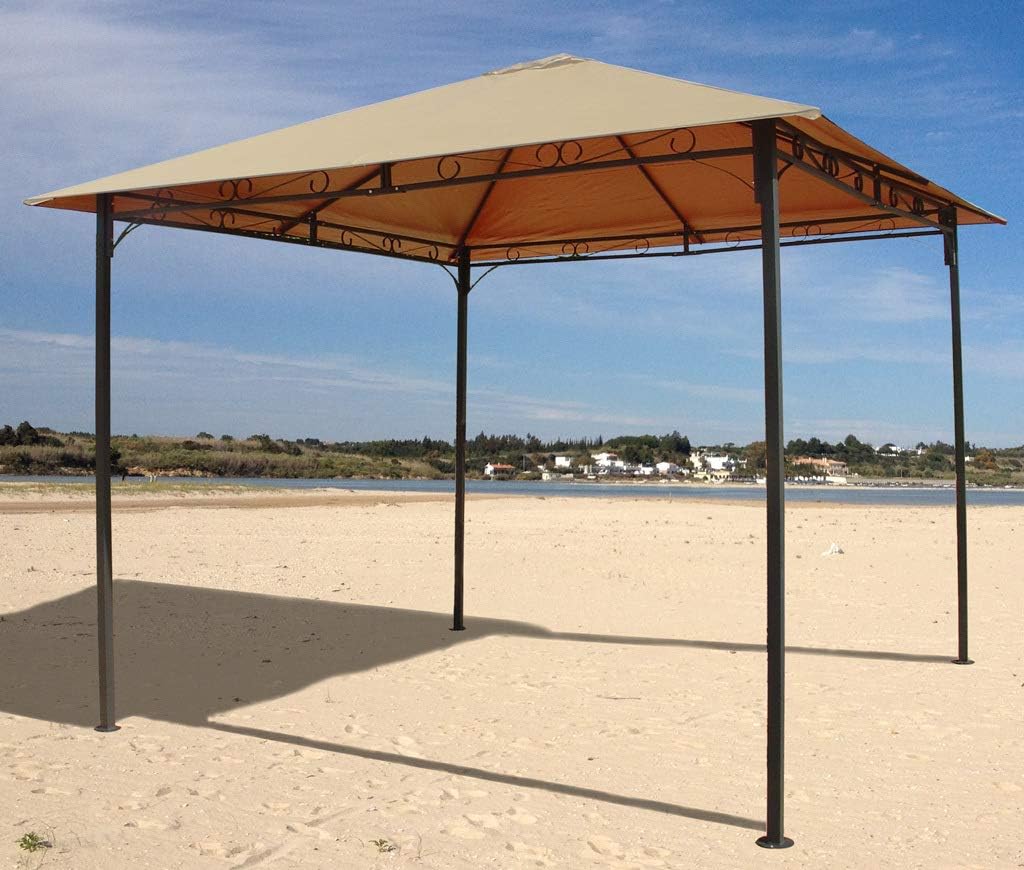 QUICK STAR Set Ersatzdach und 2 Seitenteile für Garten Pavillon 3x3m Sand Antik Pavillondach Ersatzb